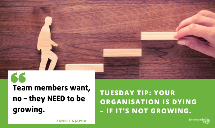 Tuesday Tip: Your Organisation is Dying – if it’s not growing. Why progress is not only exciting, but necessary for survival.