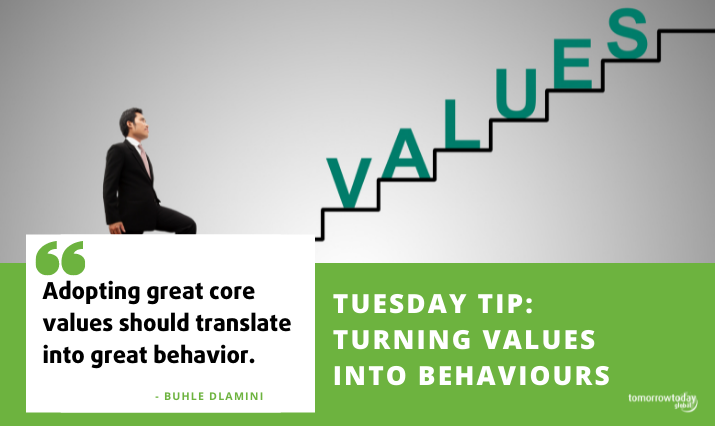 Tuesday Tip: Turning Values into Behaviours