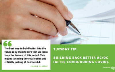 Tuesday Tip: Building Back Better AC/DC (After Covid/During Covid).