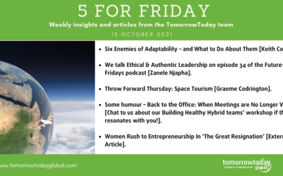 Five for Friday: 15 October 2021